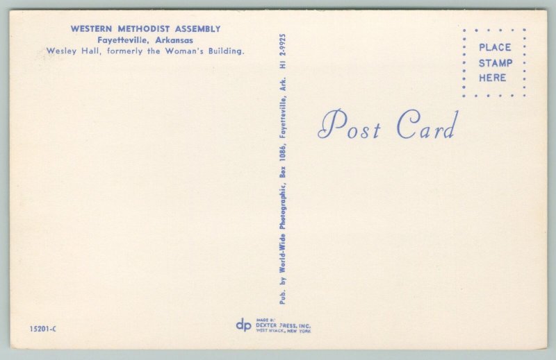 Fayetteville Arkansas~Western Methodist Assembly~Vintage Postcard