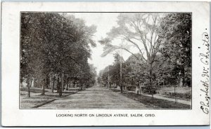 postcard Salem, Ohio - Looking North on Lincoln Avenue