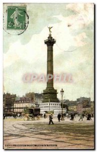 Old Postcard Place Paris July Column Bastille