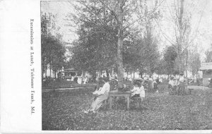 Tolchester Beach Maryland Excursionists at Lunch Vintage Postcard AA56295