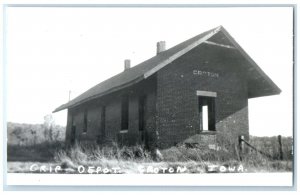 c1960 Crip Depot Croton Iowa IA Vintage Train Depot Station RPPC Photo Postcard