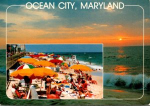 Maryland Ocean City Beach Scene & Sunrise