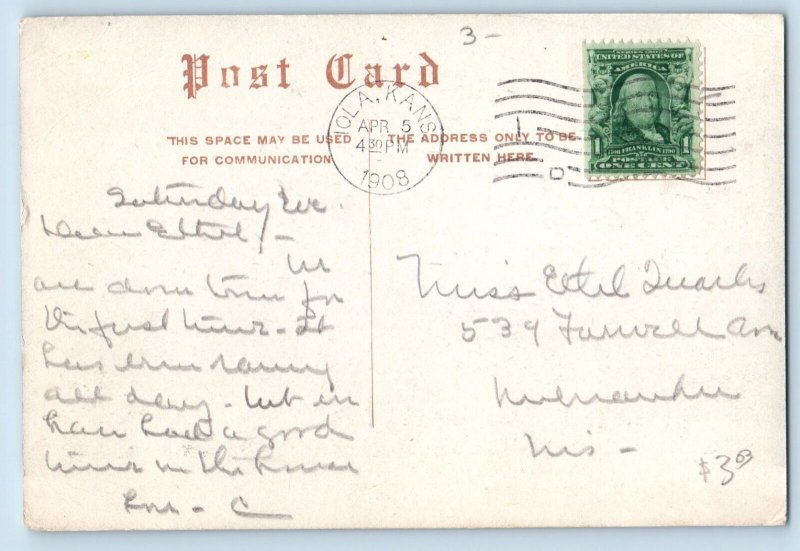 Iola Kansas KS Postcard Carnegie Library Building Exterior View  c1908 Vintage