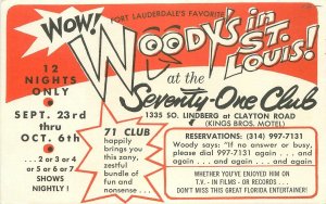 Postcard 1960s Missouri St Louis Seventy One Club Woody Woodbury 22-13085