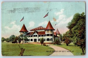 Ft. Wayne Indiana IN Postcard Pavilion Robinson Park Exterior Building View 1919