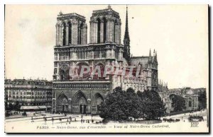 Postcard Old Paris Notre Dame Overview