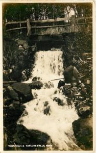 Taylor's Falls Minnesota~The Cascade: Falls Under Rustic Fence~1940s Real Photo