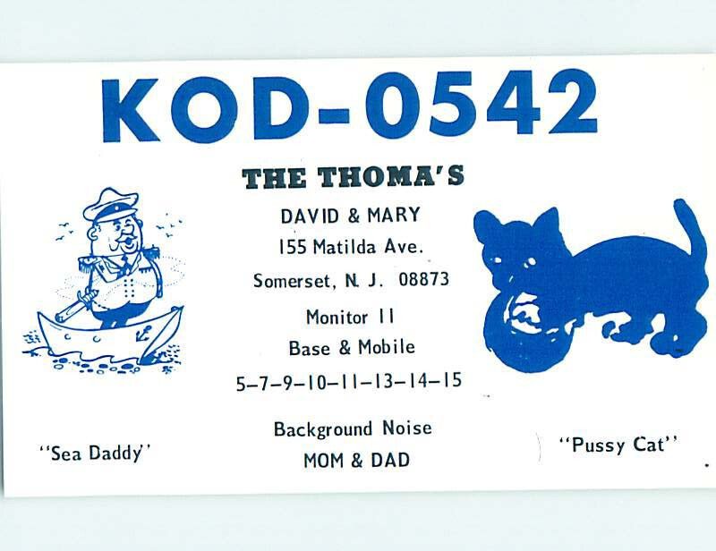 Pre-1980 RADIO CARD - CB HAM OR QSL Somerset New Jersey NJ AH0834