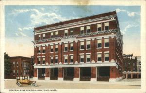 Holyoke MA Central Fire Station c1920 Postcard