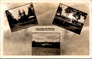 Real Photo Postcard Multiple Views Four Season Vacationland Lucerne-In-Maine~908