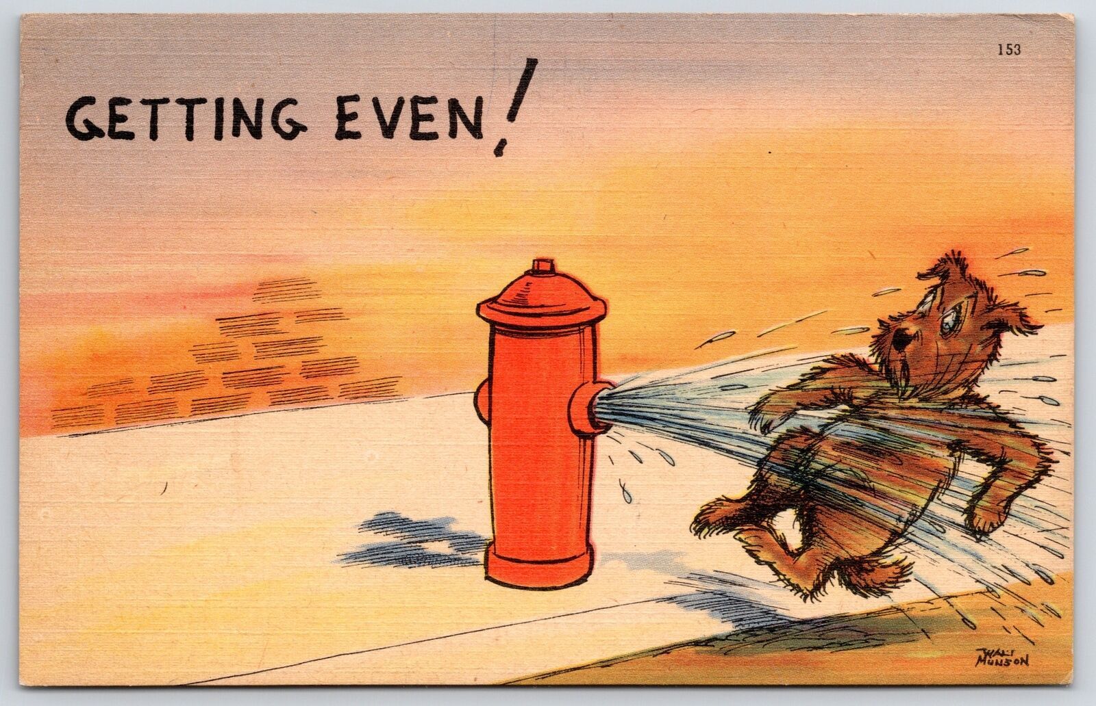 Getting Even! Dog And Fire Hydrant Comic Card Postcard Other