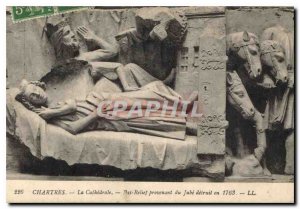 Old Postcard Chartres The Cathedral Low Relief from Jube destroyed in 1763