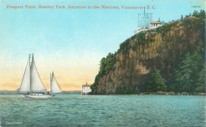 Vancouver BC Canada Stanley Park Prospect Point, Narrows, Sailboats Postcard