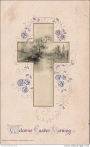 Easter Beautiful Landscape Scene and Cross 1913 Winsch