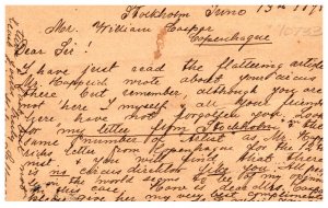 Sweden Brefkort Postcard dated June 13, 1898