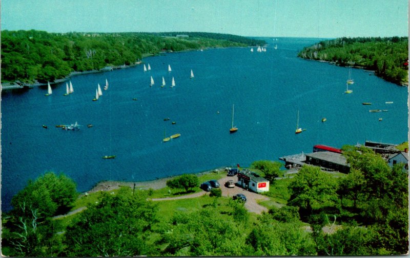 Northwest Arm of Harbor at Halifax NS Canada Postcard unused 1950s