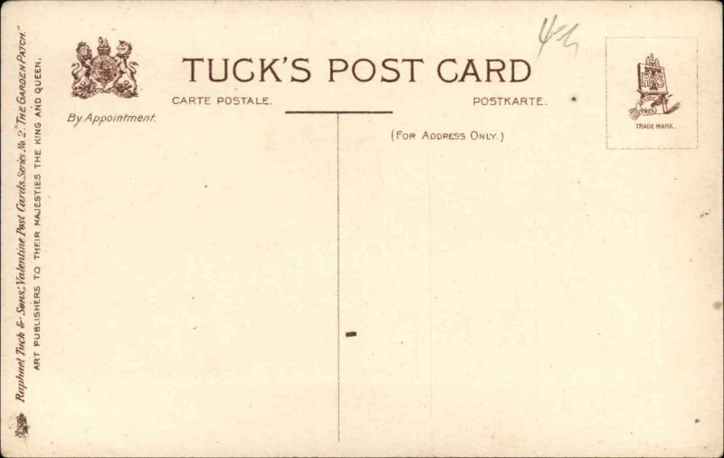 Pear Person Head Fantasy Tuck Garden Patch Curtis 1900s-20s Vintage Postcard
