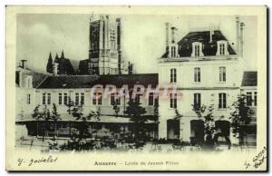 Auxerre Postcard Old Lycee girls