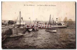 Old Postcard Island of Oleron and Fort Le Chapus Harbor Boat