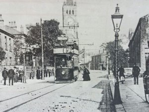 Colne & Trawden Tramway Tram Vintage Photo early 1900s Approx Std Postcard Size