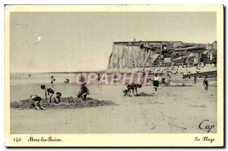 Old Postcard Mers Les Bains Beach