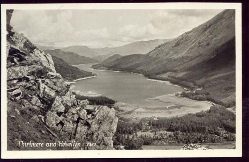 cumbria, Thirlmere and Helvellyn, Panorama (1950s) RPPC