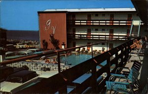 Virginia Beach Virginia VA Motel Swimming Pool Cars c1950s-60s Postcard