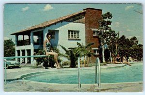 HERMOSILLO, Sonora Mexico ~ Roadside MOTEL BUGAMBILIA Bathing Beauty  Postcard