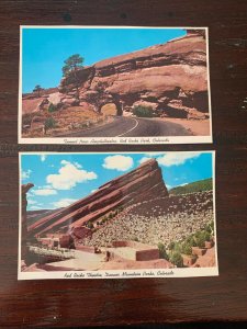 Lot 2 Vintage Postcard - Red Rocks Amphitheater & Tunnel 1970s  - Unposted