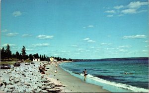 Queensland Nova Scotia Canada Scenic Beach Ocean Coastline Chrome Postcard 