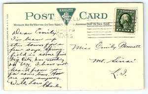 1914 WESTFIELD MASSACHUSETTS THE W. WARREN THREAD WORKS VIEW POSTCARD P3522