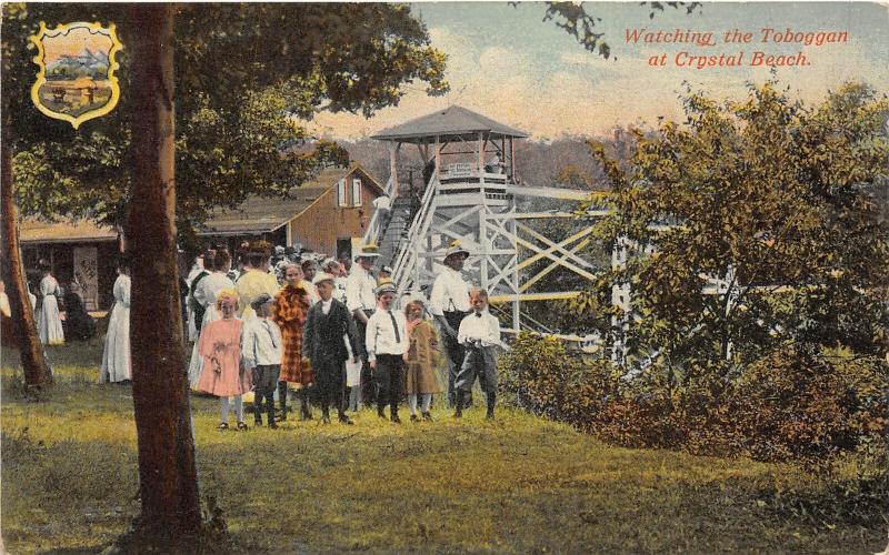 F64/ Vermilion Crystal Beach Park Ohio Postcard c1910 Toboggan Ride