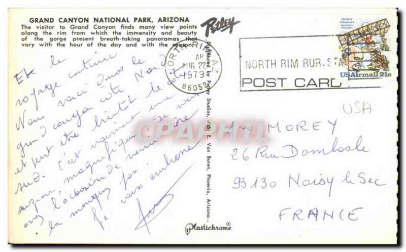 Old Postcard Grand Canyon National Park Arizona