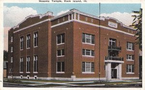 Postcard Masonic Temple Rock Island IL