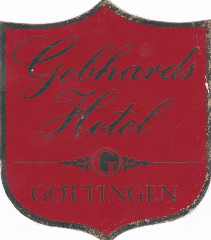 Germany Goettingen Gebhards Hotel Vintage Luggage Label sk3751