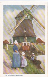 Netherlands Volendam De watermolen Windmill Mother and Daughter In Local Costume