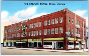 BILLINGS, Montana  MT   Roadside  THE LINCOLN HOTEL  ca 1960s  Postcard