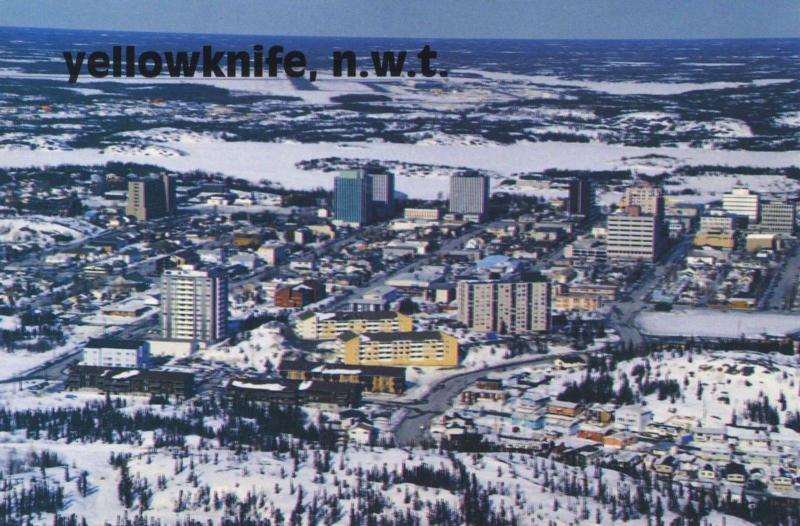Yellowknife NWT Northwest Territories Aerial View Unused Oversized Postcard D31