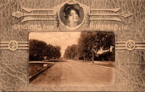 Iowa Greetings From Greenfield West Broadway 1909