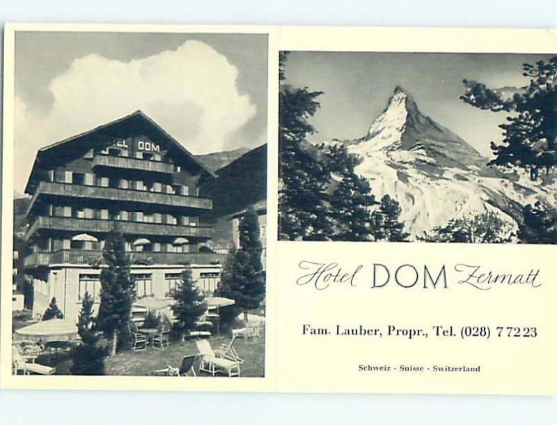 old rppc HOTEL DOM Zermatt - Visp - Valais Switzerland HM1861