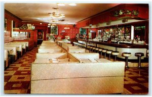 DETROIT, MI Michigan ~ Roadside Interior CARSON'S STEAK HOUSE c1950s Postcard