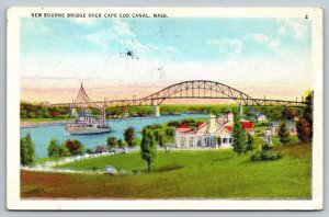 Bourne Bridge Cape Cod Massachusetts   Postcard  1935