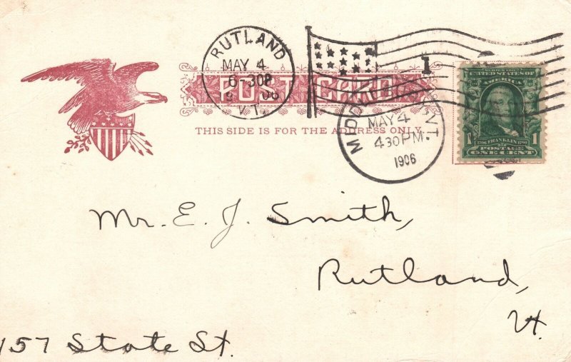 Soldiers' Monument Historical Landmark Middlebury Vermont Antique Postcard 1906