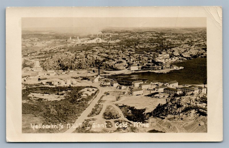 YELLOWKNIFE CANADA GIANT GOLD MINE ANTIQUE REAL PHOTO POSTCARD RPPC