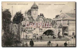 Postcard Old World Expo 1910 Pavilion of Brussels Ghent Lion