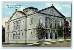 c1910's First Church Of Christ Scientist Peoria Illinois IL Antique Postcard 