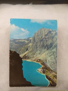 Postcard - Lünersee with dam and Douglaẞhütte - Austria