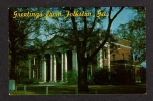 GA Greetings from FOLKSTON GEORGIA Postcard Court House