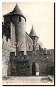 Postcard Old Carcassonne Cite Les Tours Chapel and Powder