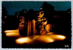 Cascading Water Feature, Centennial Gardens Stratford Ontario, Chrome Postcard